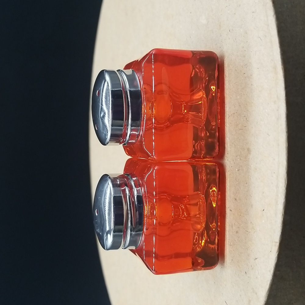 Pottery Barn Green & Orange Square Cube Monterey Salt & Pepper Shaker Sets - Picture 7 of 12